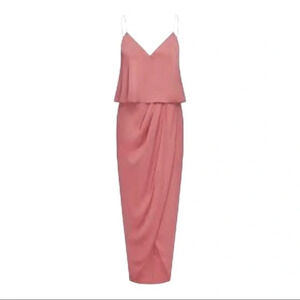 Shona Joy Luxe Cocktail Frill Blouson Maxi Dress - ROSE